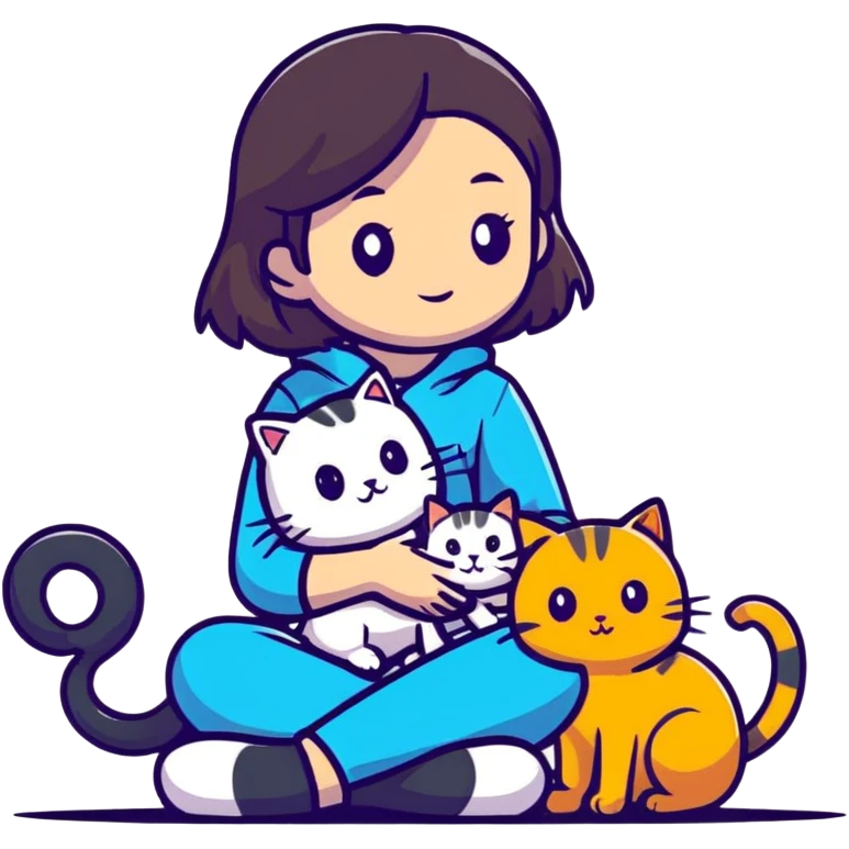 girl with cat emoji