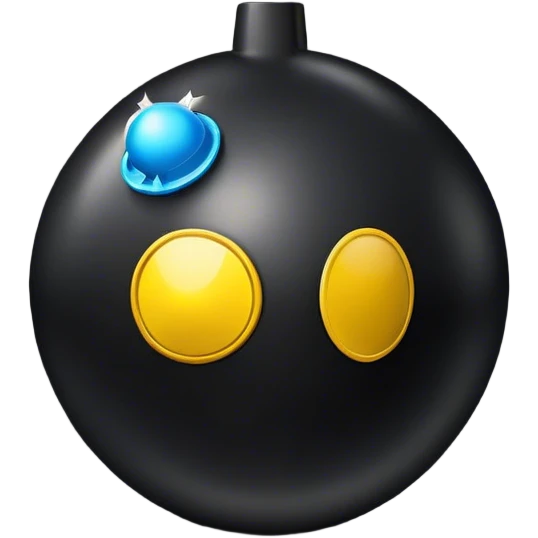 black bomb with a Pacman logo emoji