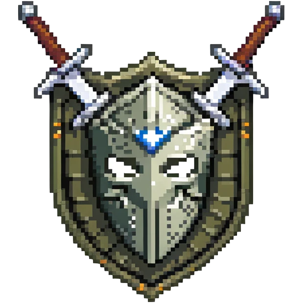 Shield badge with a hacker mask and crossed swords, dark themed for cybersecurity professionals emoji