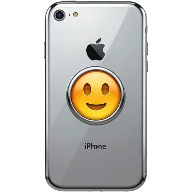 an elegant metallic chrome iphone emoji