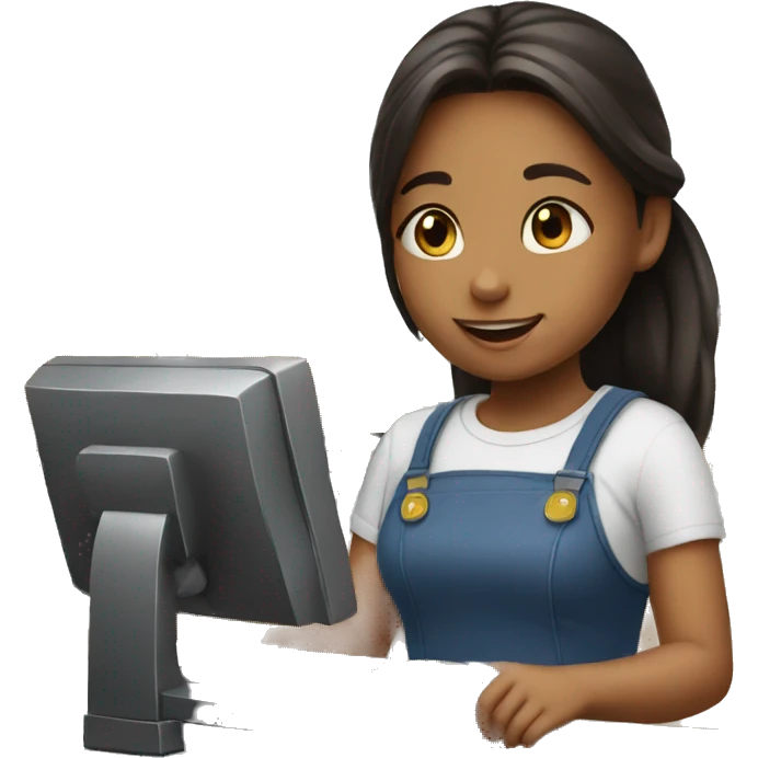 girl paying at the cash register emoji