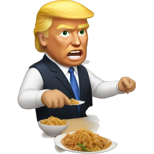 trump eating at Chinese restaurant  emoji