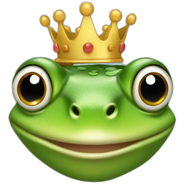 Frog head with a crown emoji