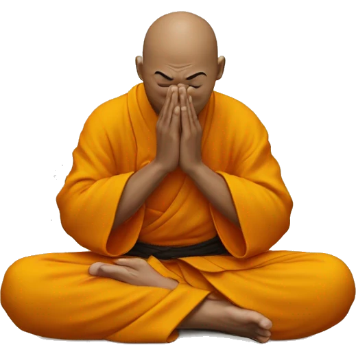 Shaolin monk meditating upside down on one finger  emoji