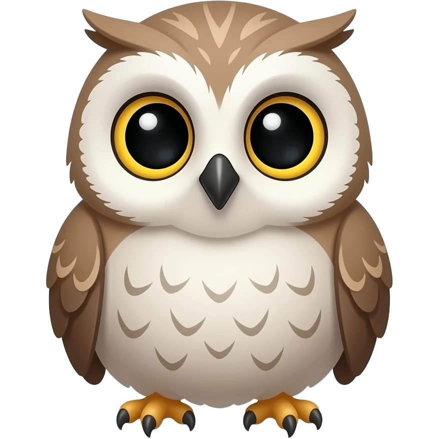 Cartoon many cute tiny little Baby owls emoji