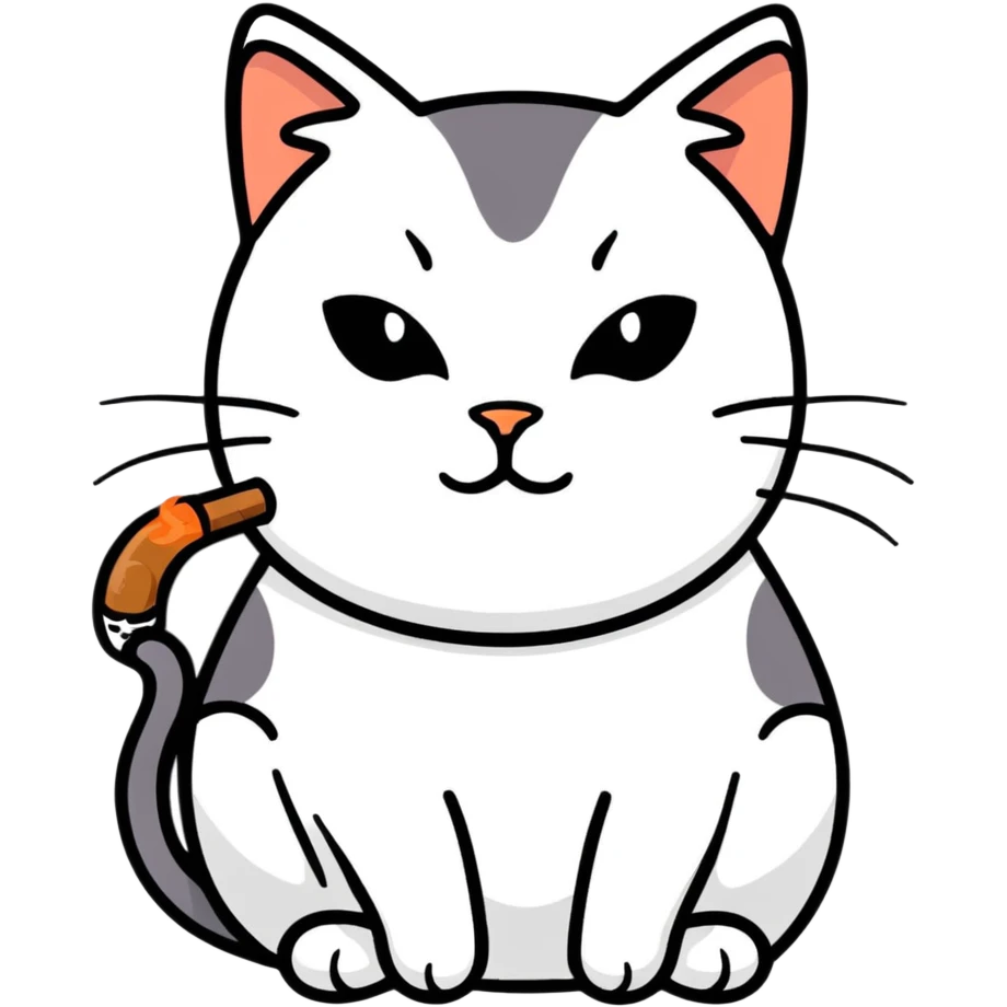 Cat smoking emoji