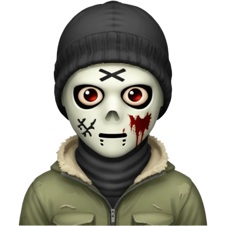 make a, zombie, boy with a ski mask emoji