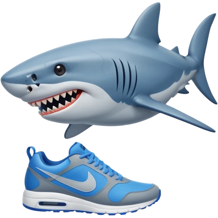 Hazme un tiburón con zapatos Nike azul emoji