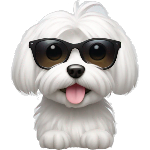 Maltese wearing sunglases emoji