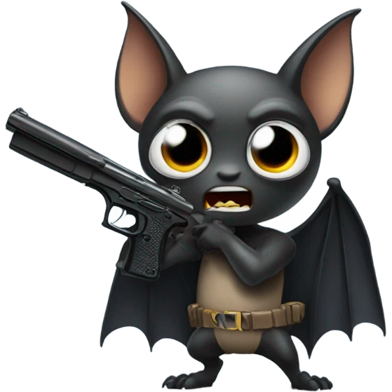 Bat with a gun emoji