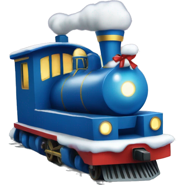 Blue Christmas train emoji