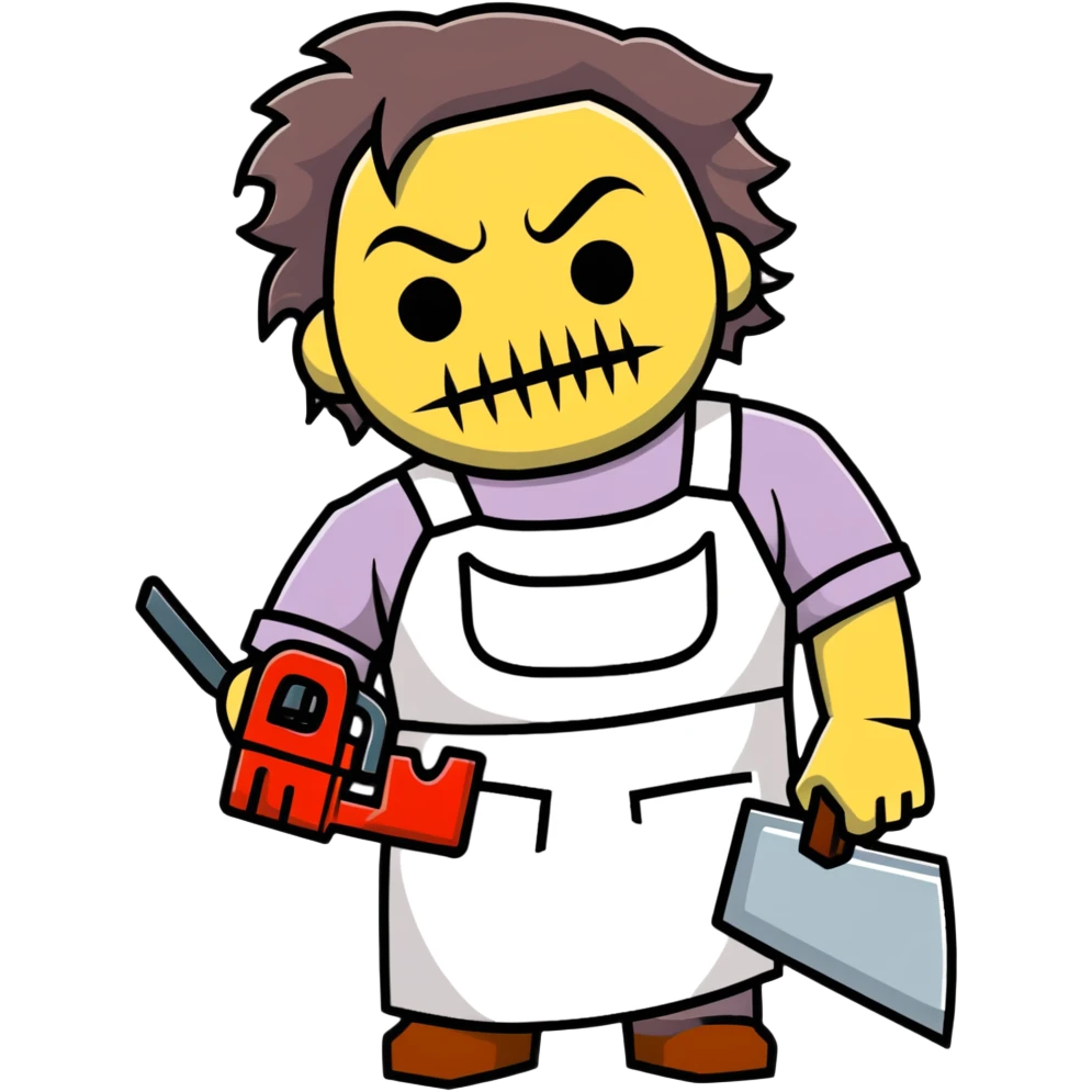 Leatherface character from horror movie emoji