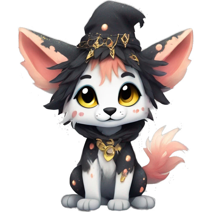cute Kawaii edgy fantasy animal sparkle fursona Fionbri creature by griffsnuff & LiLaiRa & Falvie full body emoji