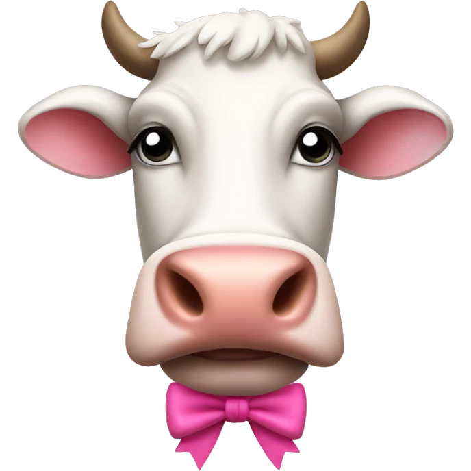 Cow with pink bow emoji