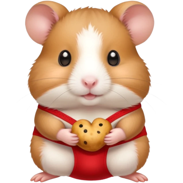 Hamster wearing underwear holding a mini hamster emoji