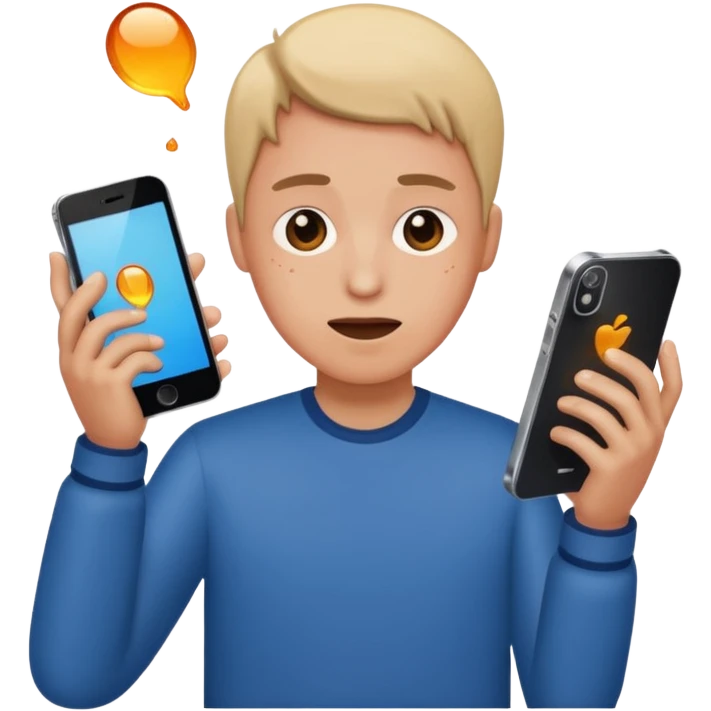 Person dropping phone emoji