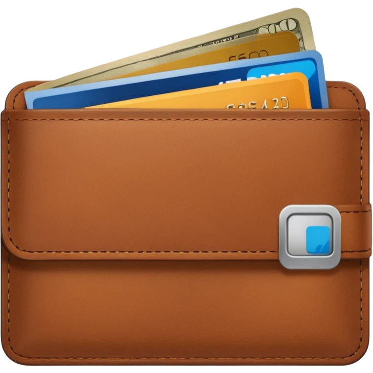 portefeuille marron avec billet et carte bancaire emoji