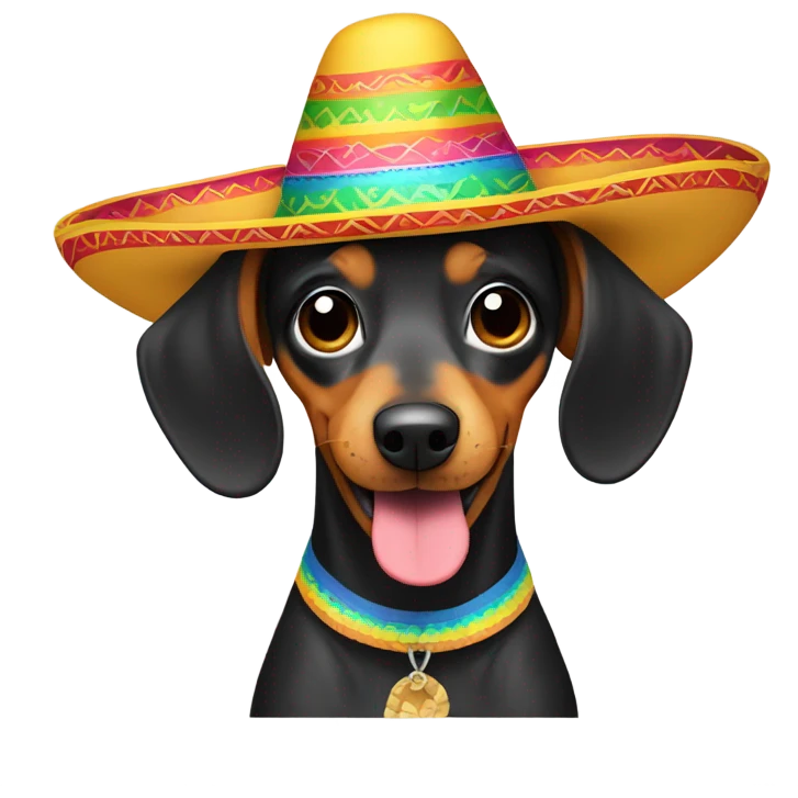 weenie dog in a sombrero emoji