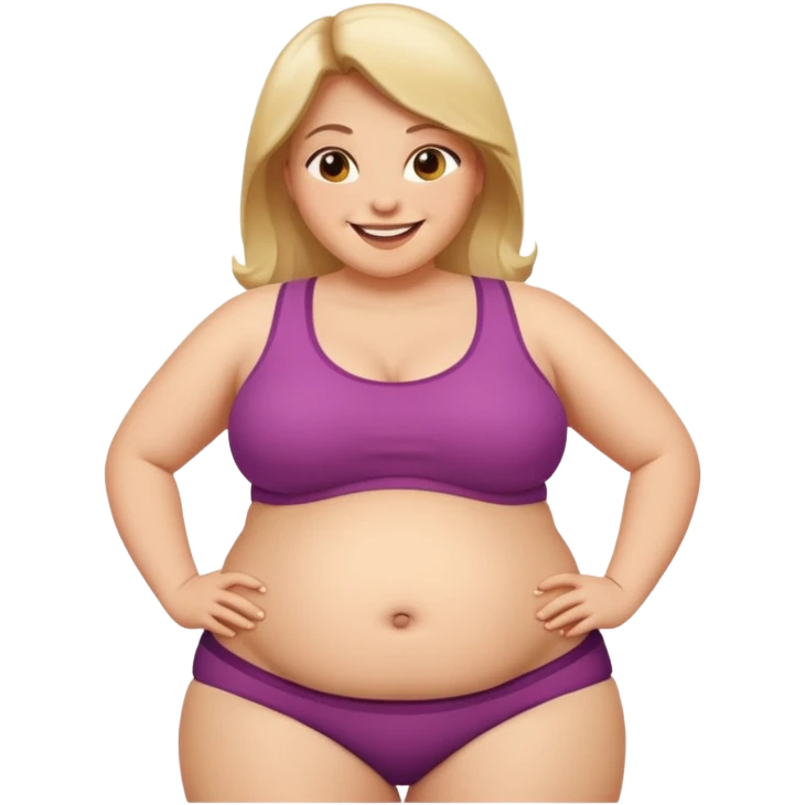 woman with belly fat emoji