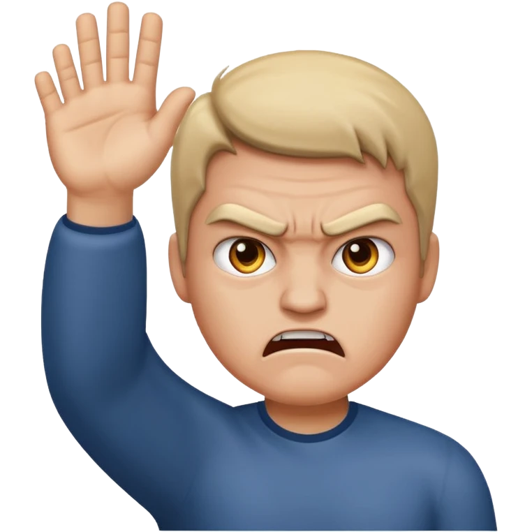 Angry with hand up emoji
