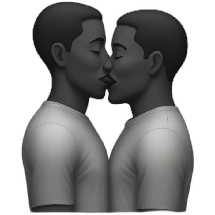 Black men kissing emoji