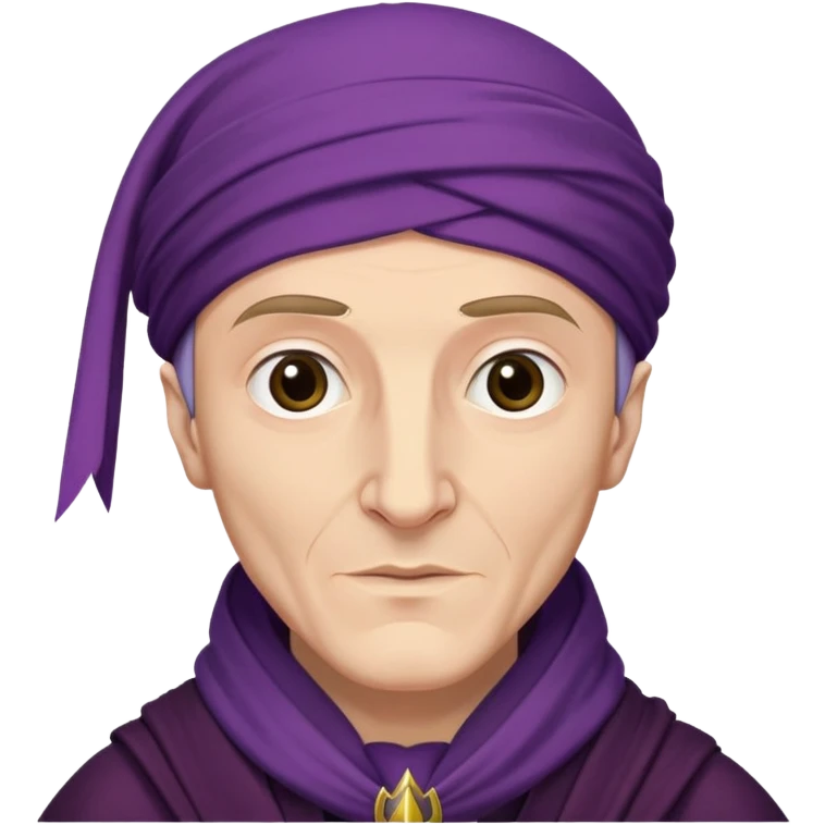 Quirinus Quirrell young man from harry potter with big Head scarf emoji