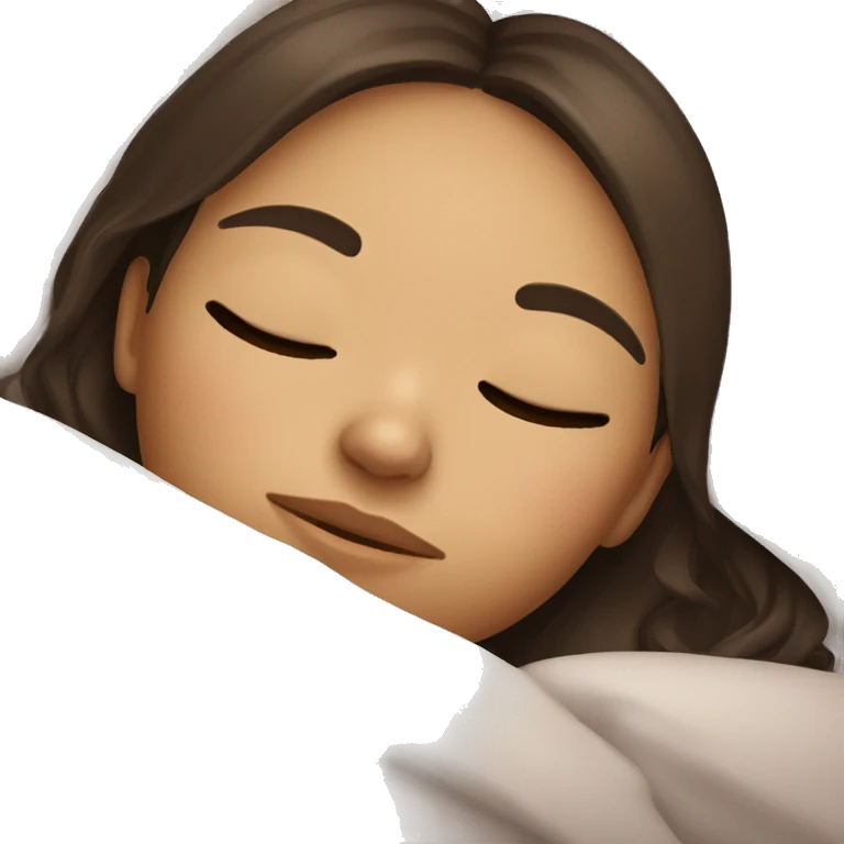 brunette girl sleeping emoji
