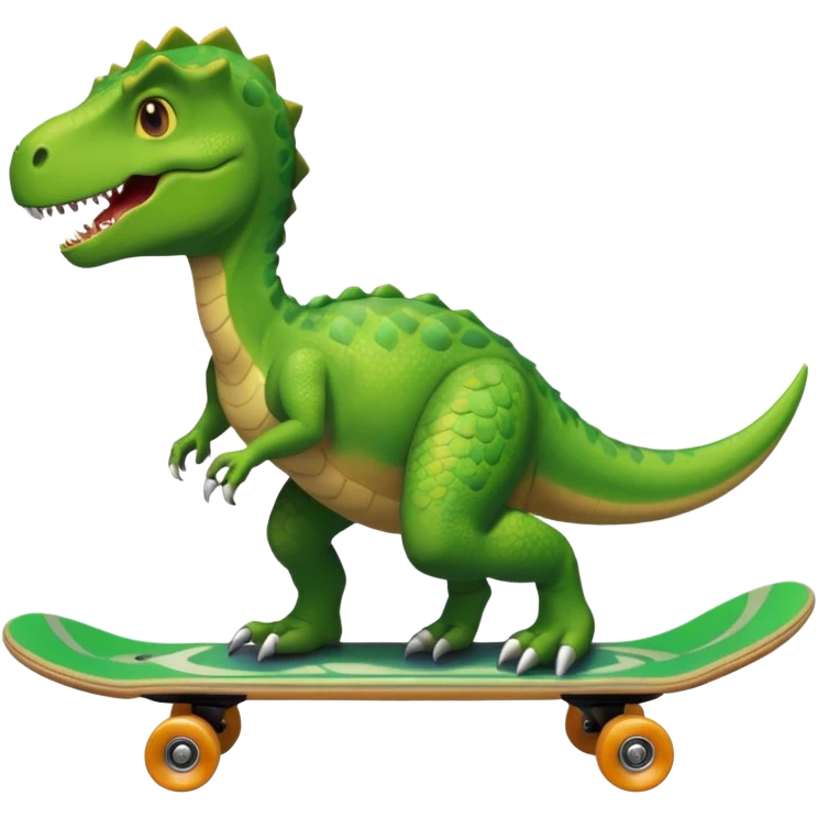 Dinosaur on a skateboard emoji