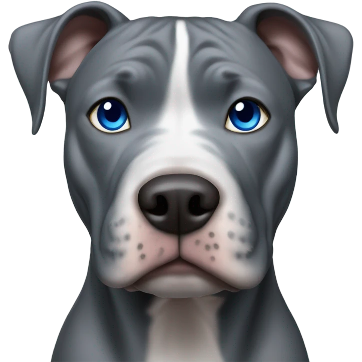 All grey pitbull (no white) with blue eyes  emoji