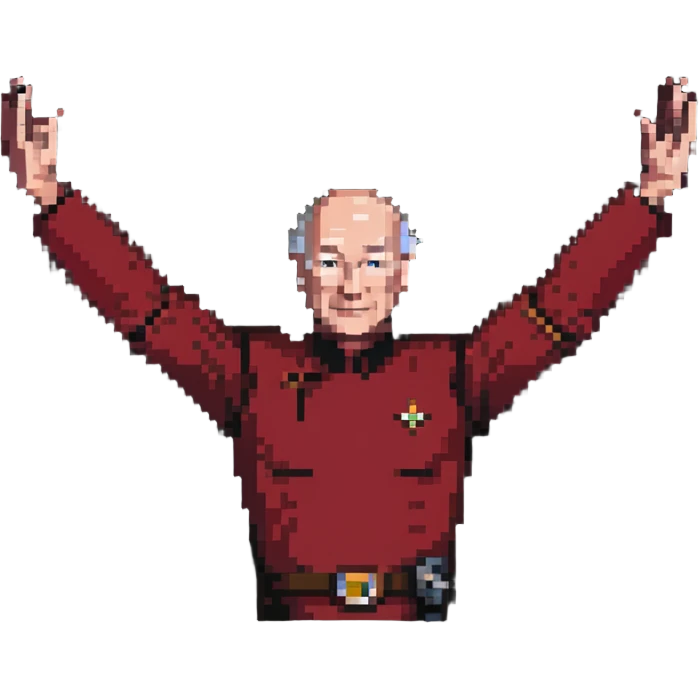 Captain Picard giving the engage command emoji