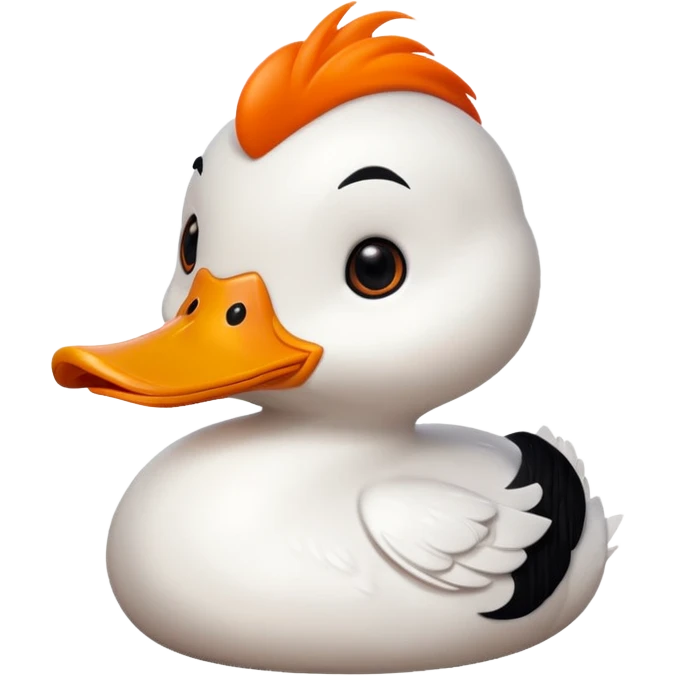 orange whit duck beak and black dot eyes cartoon style emoji
