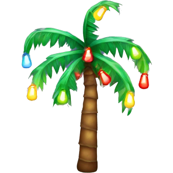 Palm tree with christmas lights emoji