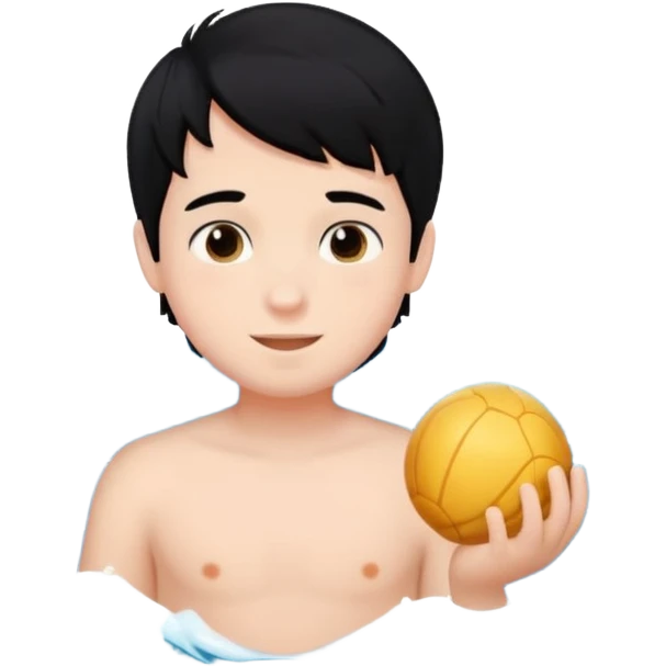 바다좋아하고, 공기 좋아하고, 게임 좋아하고, 귀여워, 남자아이, 완벽주의자이고, 검정머리야 emoji