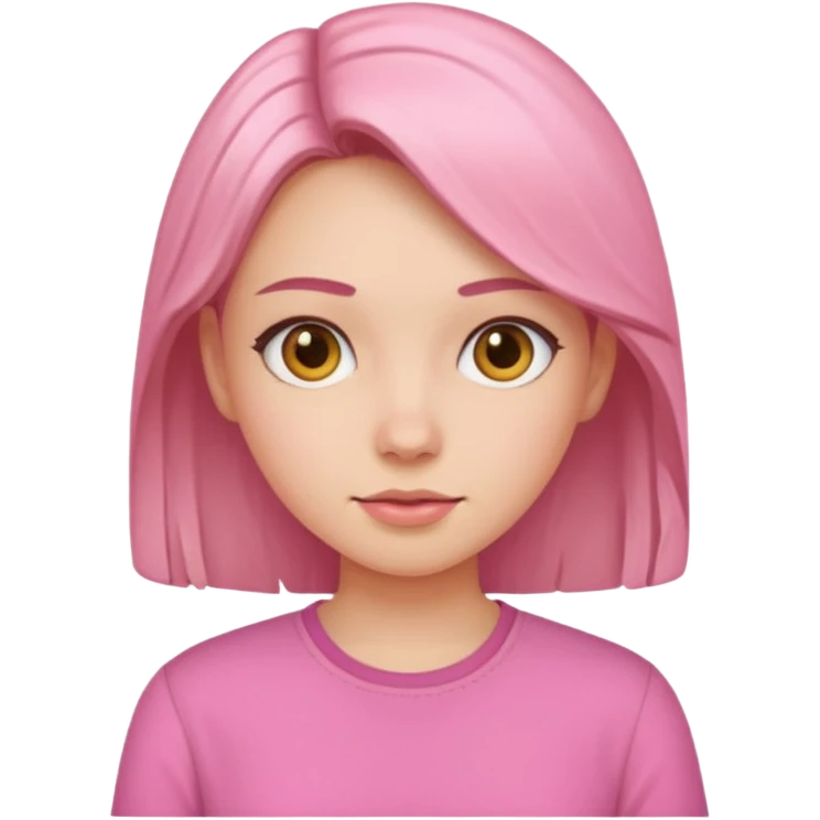 girl in pink shirt below emoji