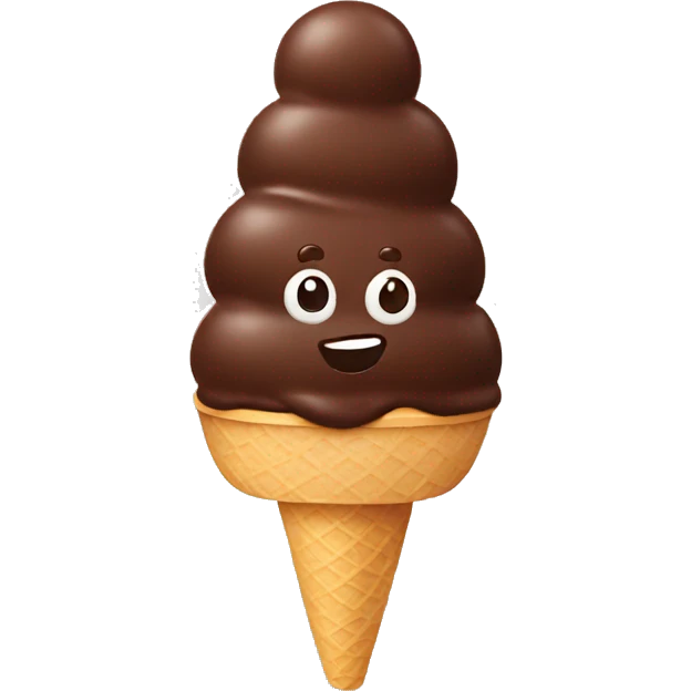 Chocolate ice cream emoji