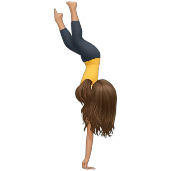 Long hair girl handstand emoji