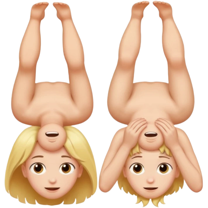 boy upside down with girl emoji