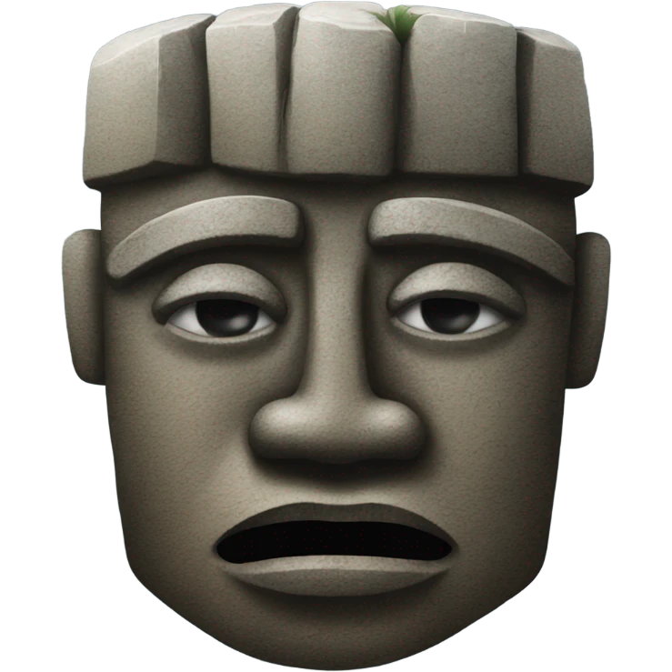 stone head on easter island emoji