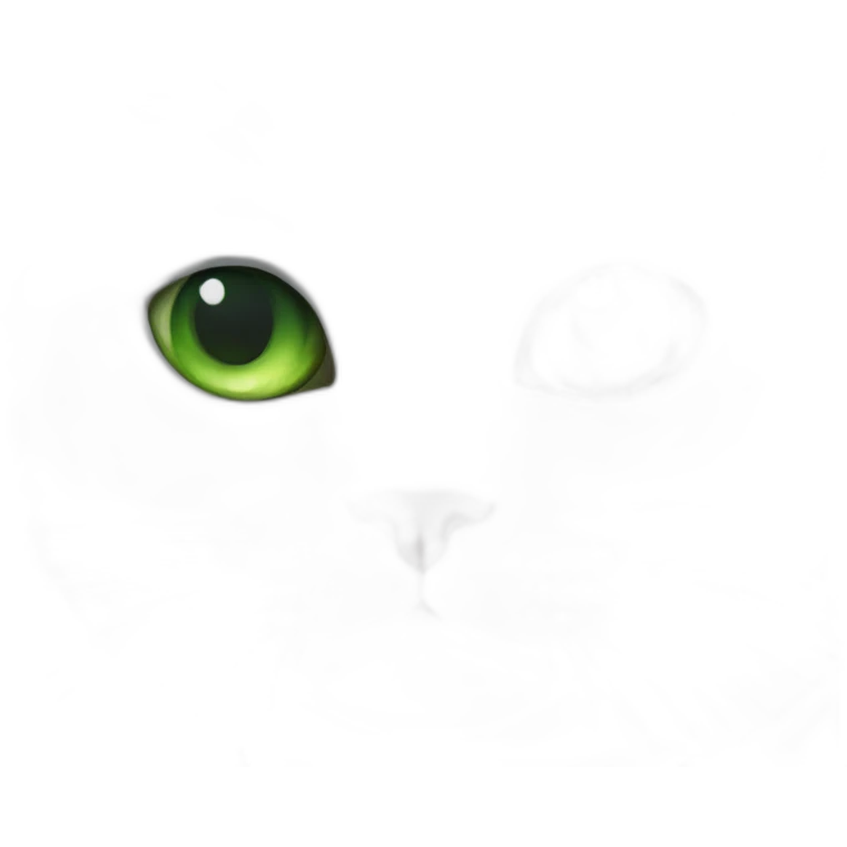 White cat right eye green and left eye blue emoji
