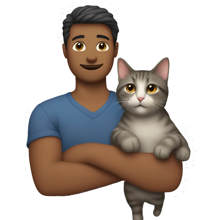 cat in a man’s arms emoji