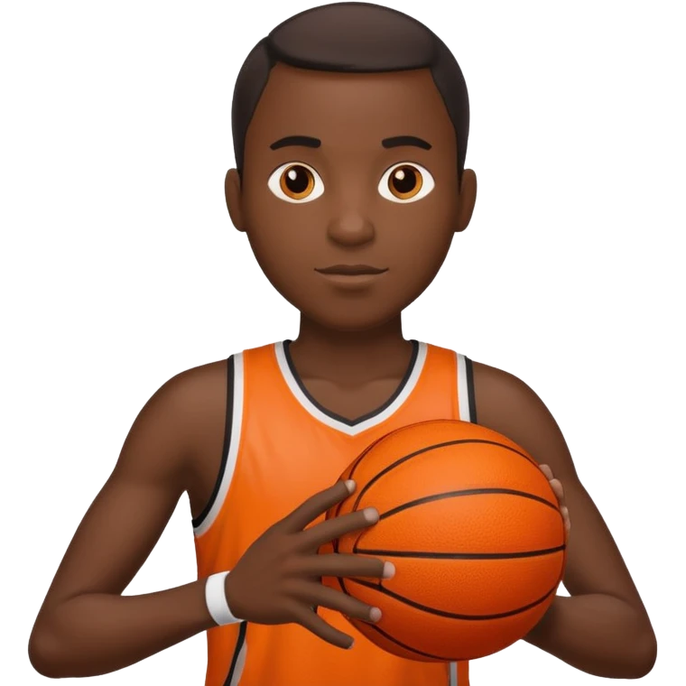 black man holding basketball ball emoji