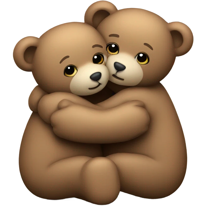 2 teddy bears hugging emoji