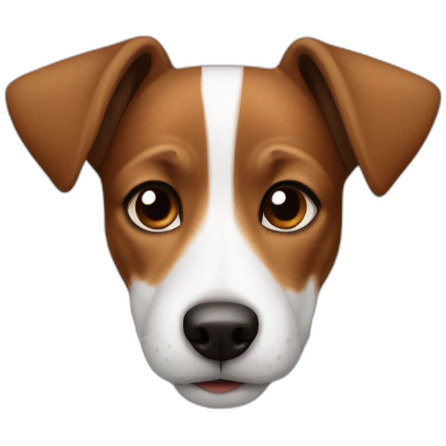 jack russel dog with half of head brown and other half white emoji