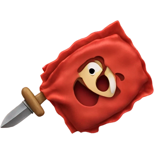 Red Ravioli with a weapon emoji