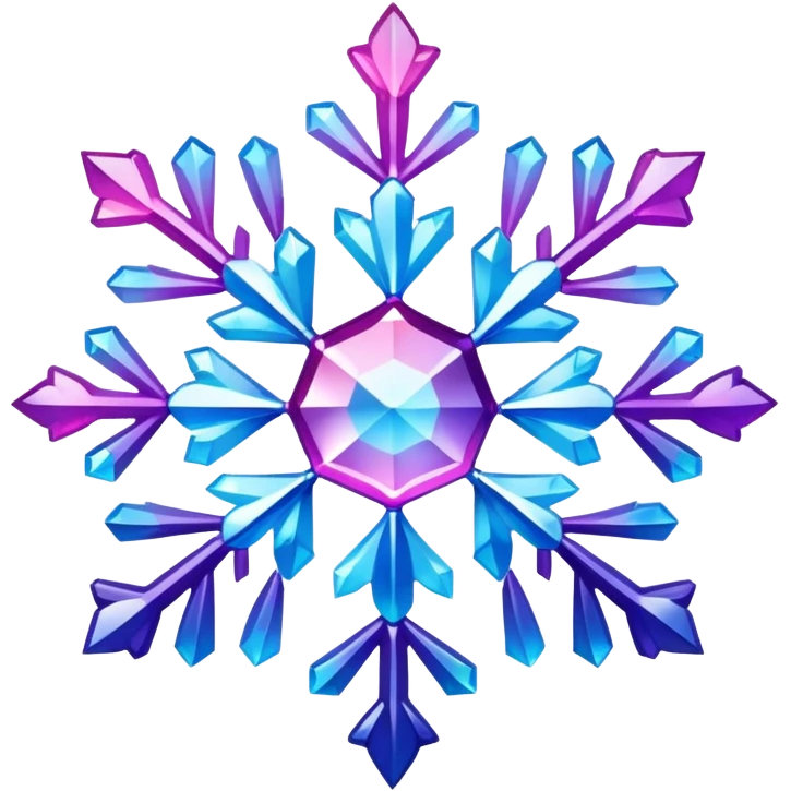 Gradient iridescent Pink violet blue crystal star snowflake  emoji