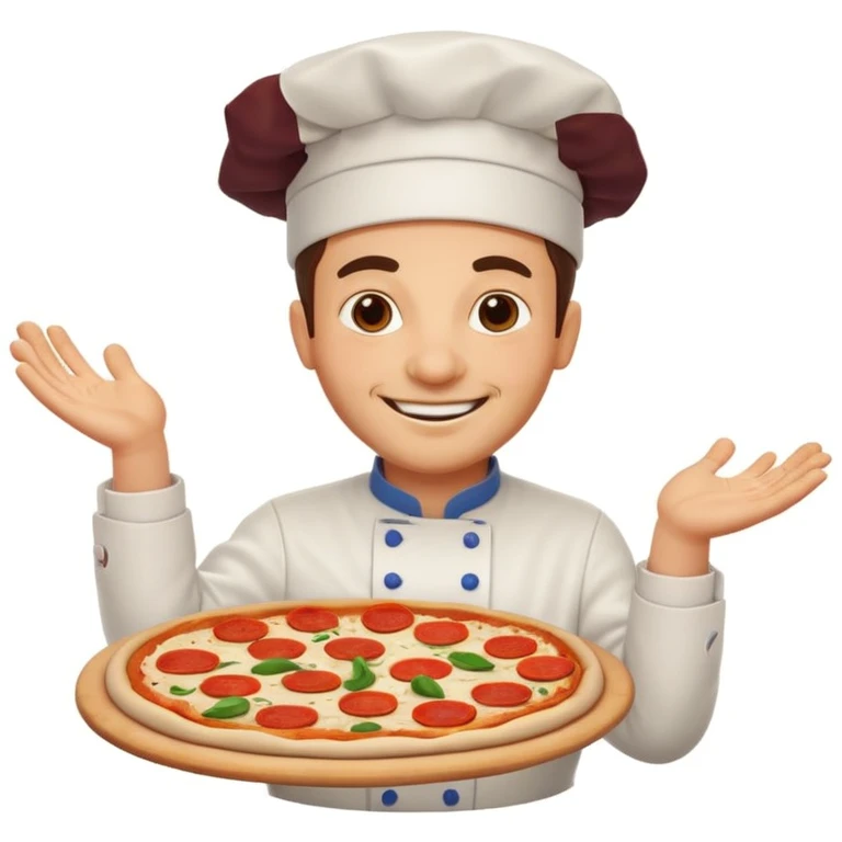smiling Italian chef spinning pizza dough emoji