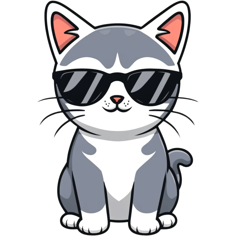 Cat with sunglasses emoji
