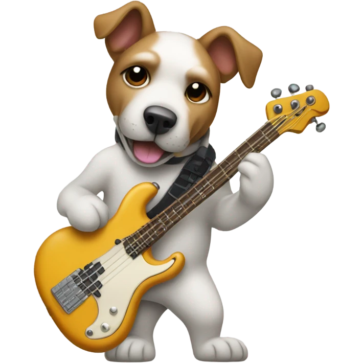 Dog playing bass guitar  emoji