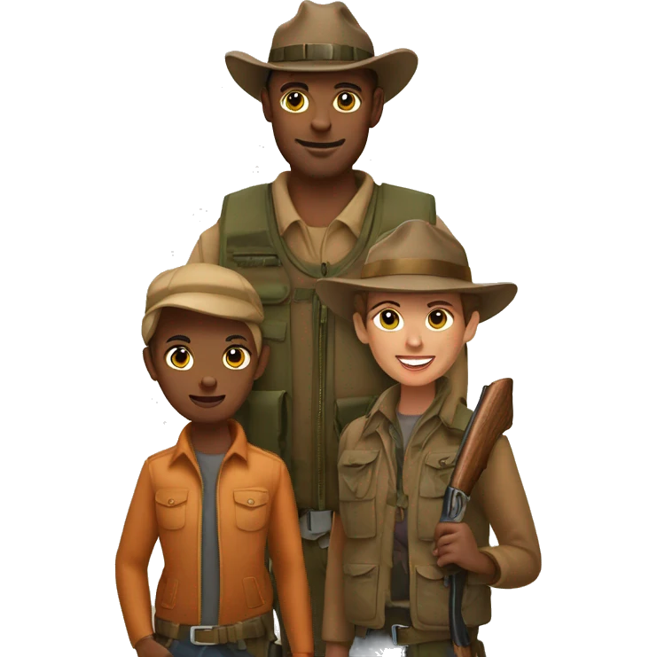 Deer hunter family emoji