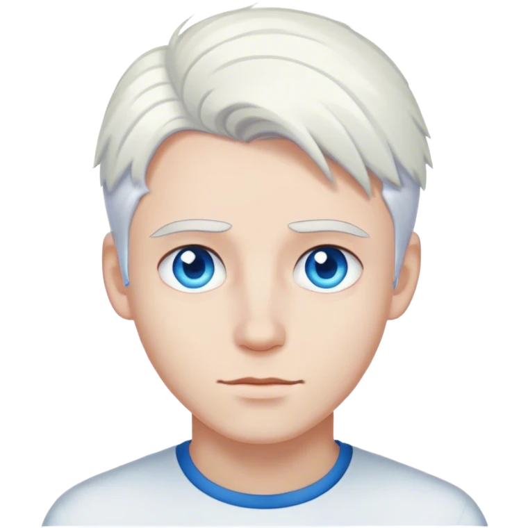 white haired young man with blue eyes emoji